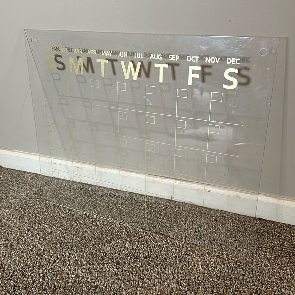 TJMaxx clear plastic wall calendar